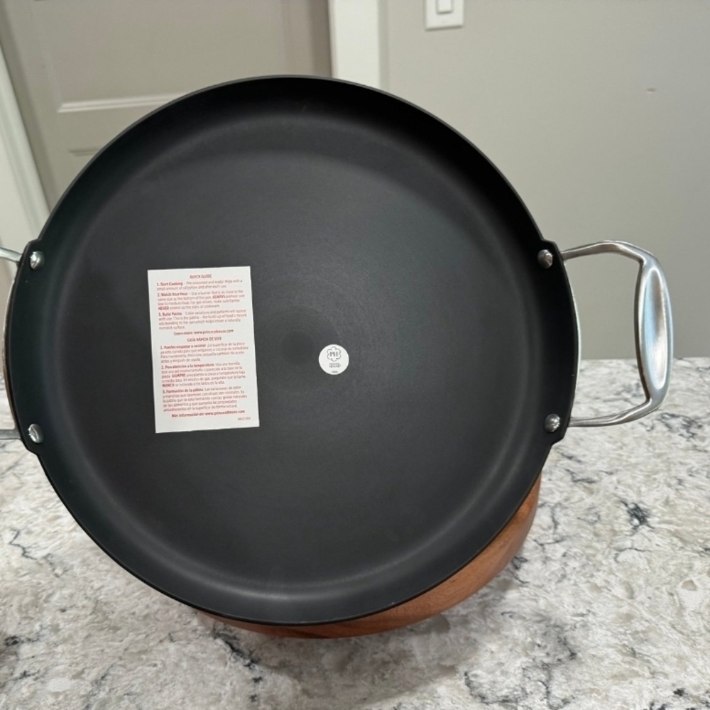 Non-Stick Black Frying Pan with Silver Handles
